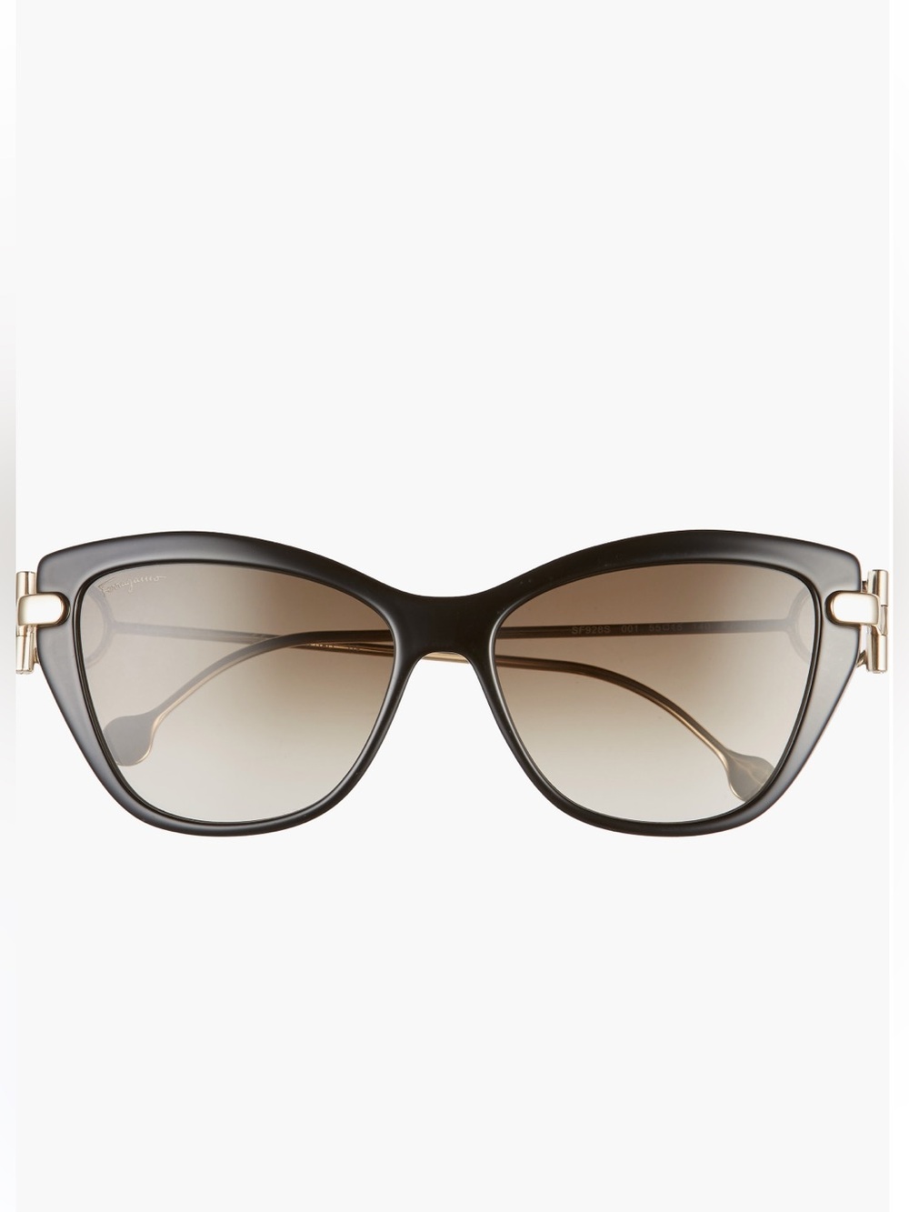 1 Salvatore Ferragamo Cat-Eye Sunglasses in Brown with Gold Hardware NWT - Picture 2 of 4
